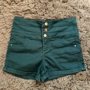 Love Fire high rise shorts size 3 teal